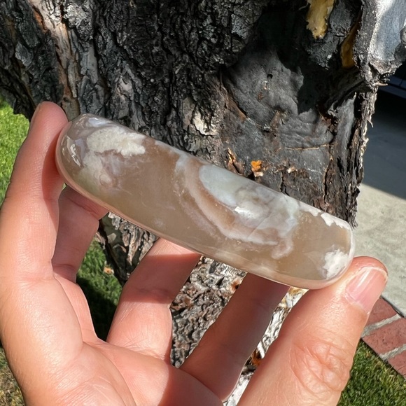 NEW Flower Agate Bangle Bracelet - Sakura Agate - Picture 6 of 7